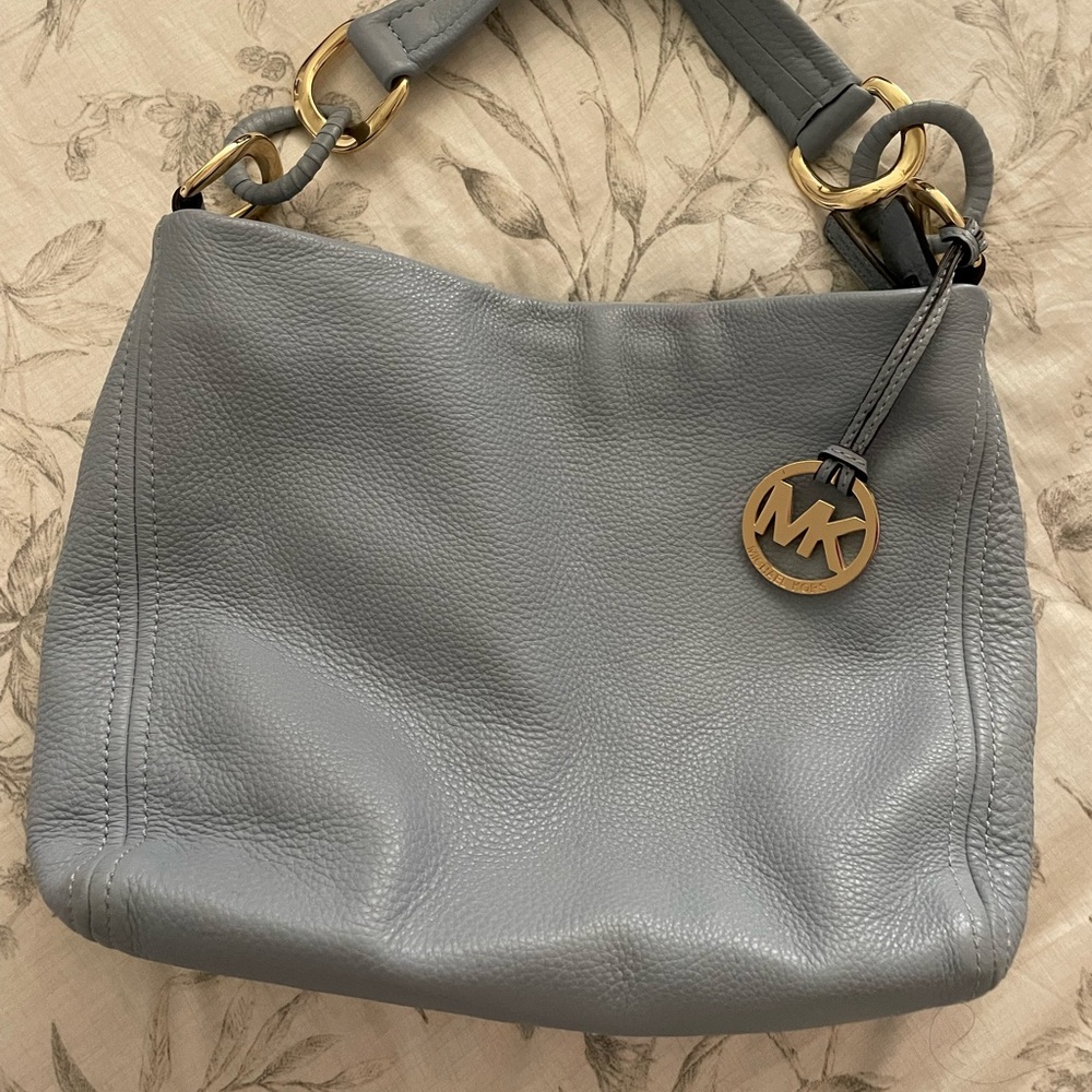 Michael Kors Slate Blue Leather Shoulder Bag